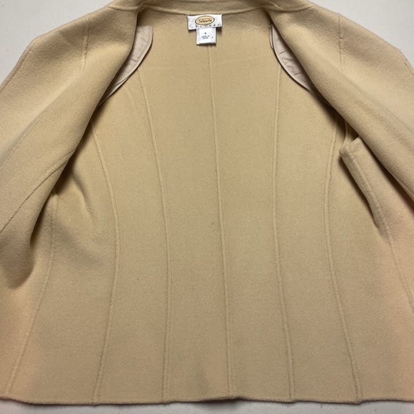 Talbots 100%Wool Open Front Cardigan Blazer Jacket Biege Tan unlined Women’s 8P - Picture 3 of 12